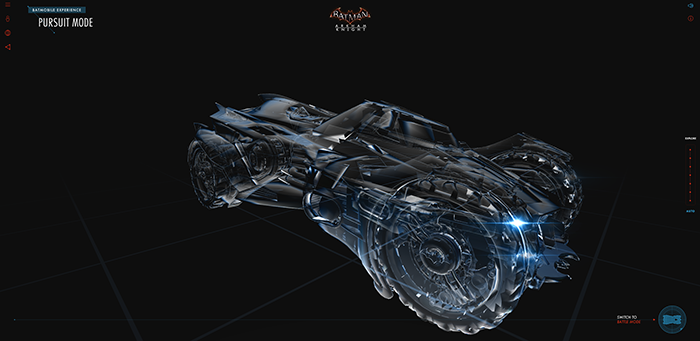 Interactive 3D Batmobile - Web Design Inspirational link