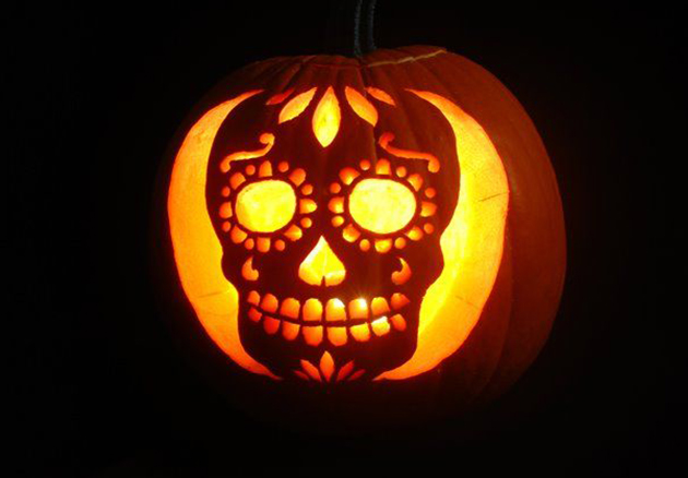 Sugar skull pumpkin