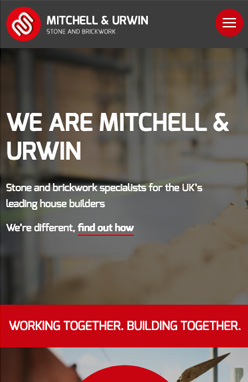 mitchell and urwin homepage mobile mockup