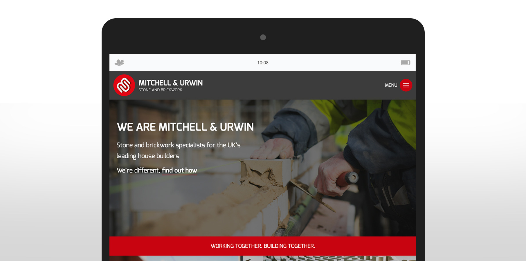 mitchell & urwin iPad mockup