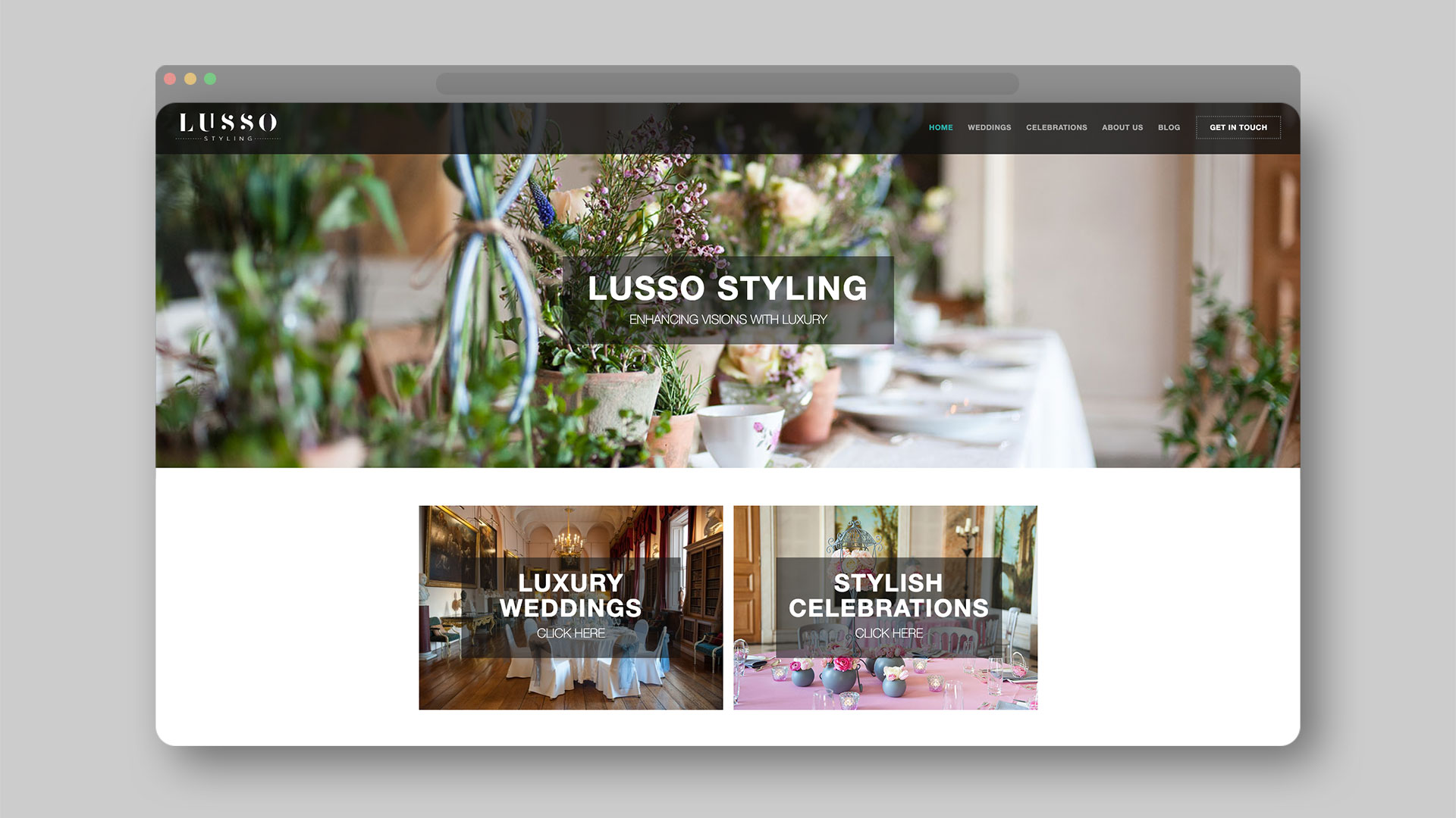Lusso styling home page