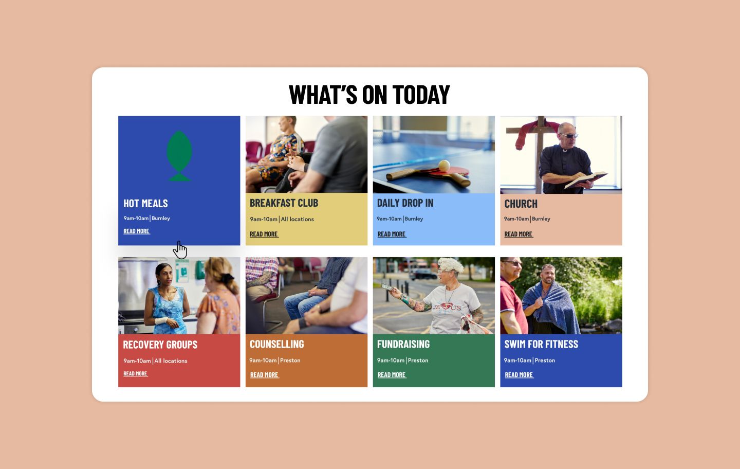 An image of a page from the Church on the Street website.