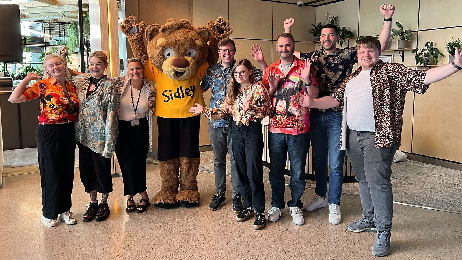 The Carbon team wearing tasteless shirts.