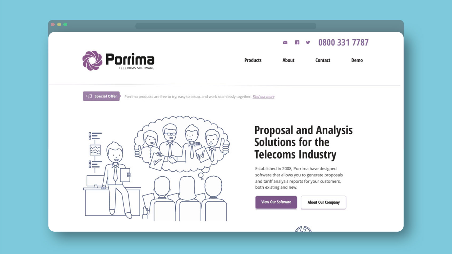 Porrima website homepage
