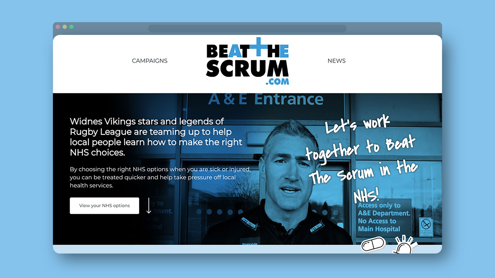 Beat The Scrum website homepage
