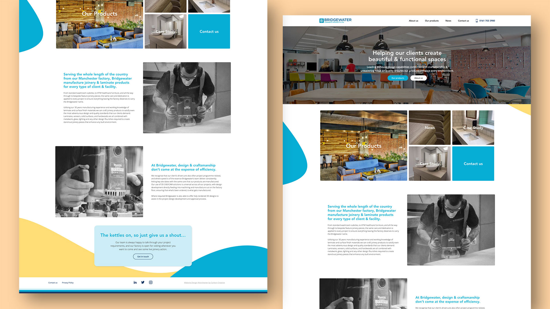 Bridgewater Laminates website inner page