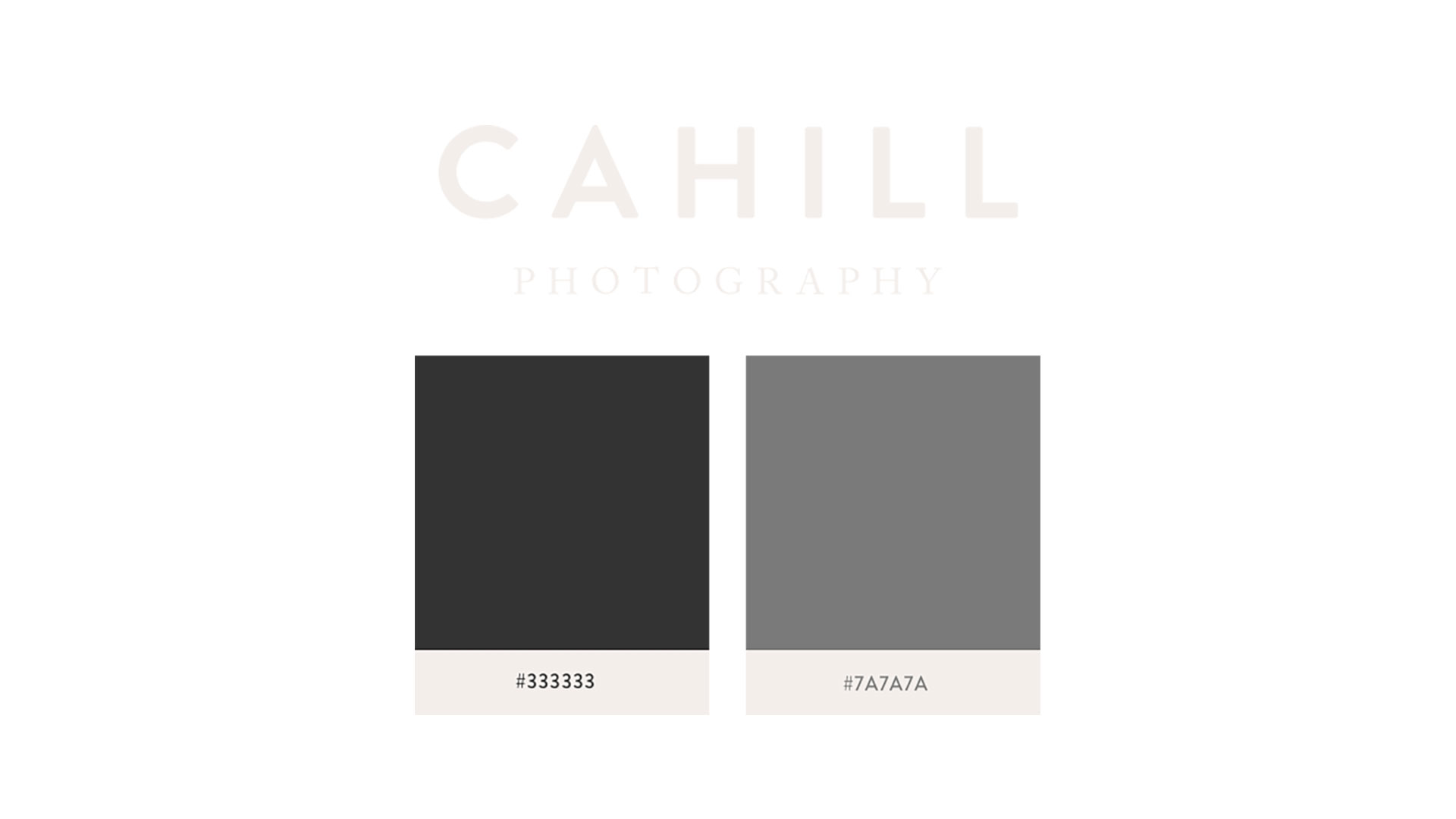 Cahill Photography brand colours