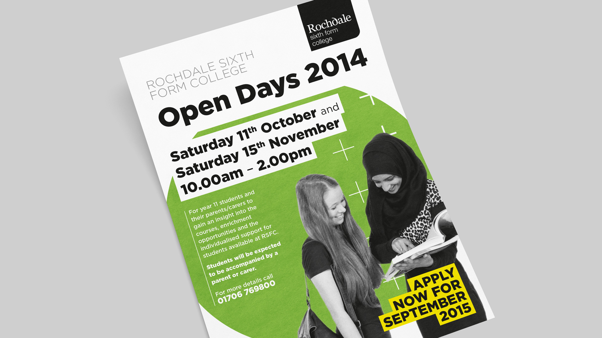 Rochdale Sixth Form College brand image open days