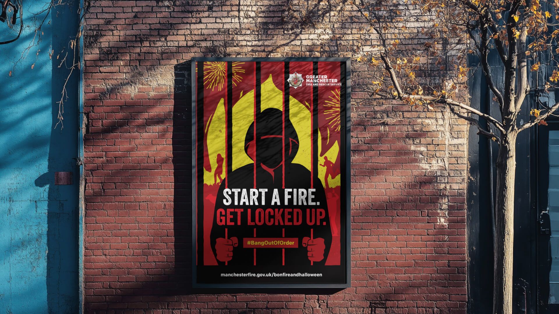 bonfire safety campaign, poster design.
