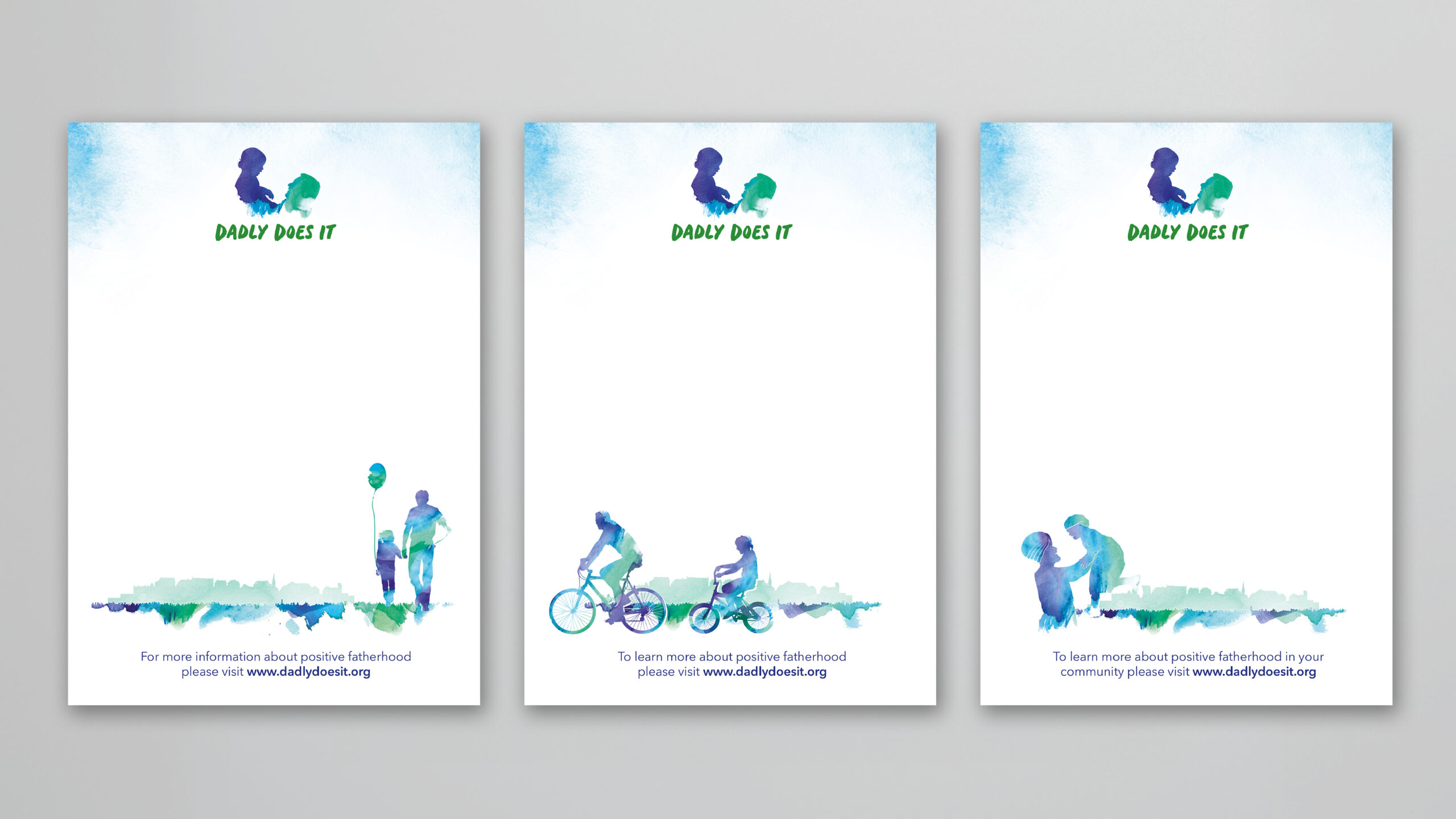 A set of poster from the campaign 'The impact of positive fatherhood'.