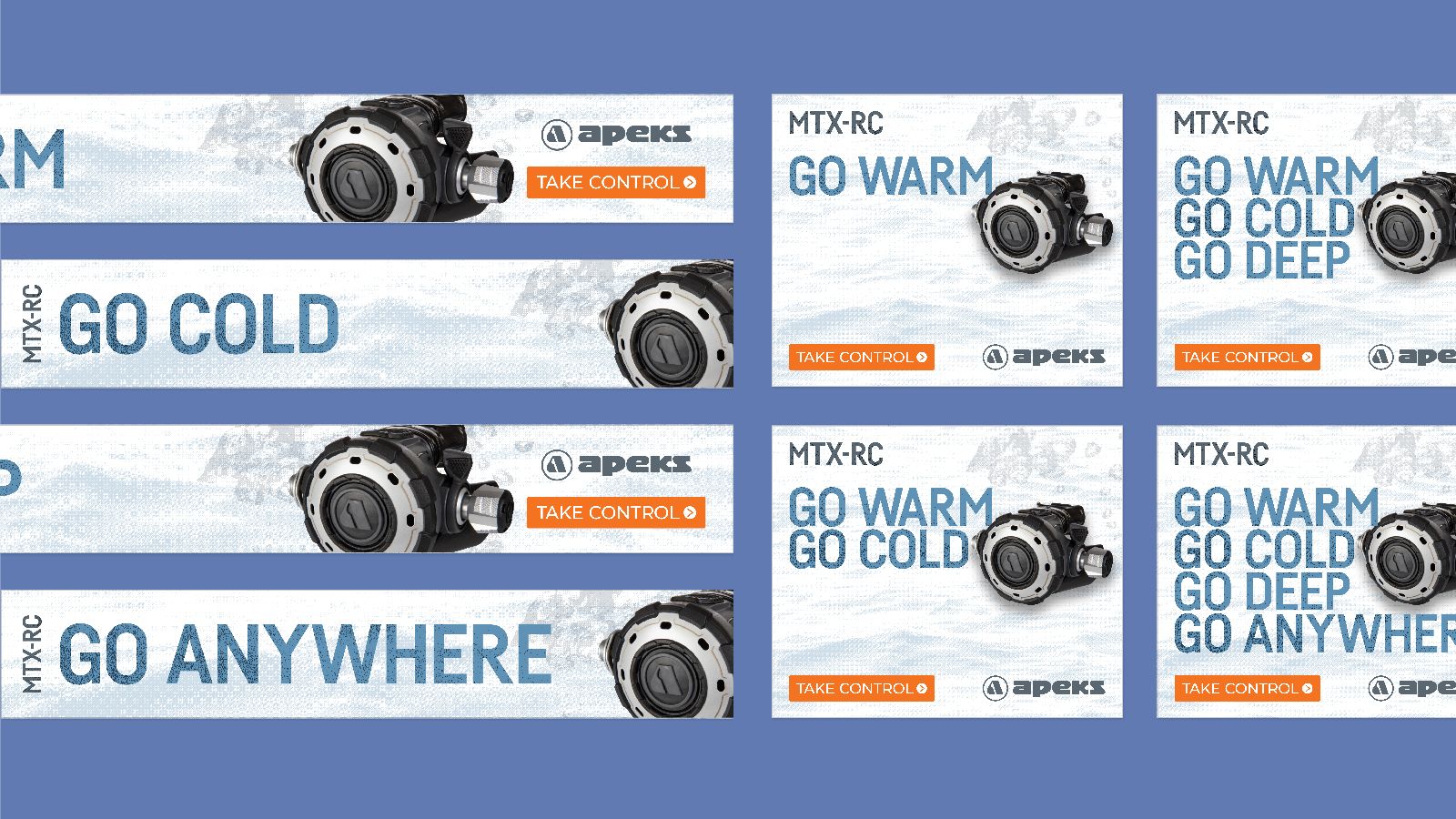 Google advert assets showing products from APEKS.